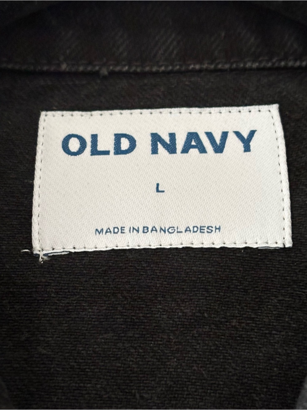 Old Navy Black Denim Trucker Jacket Size Large - Picture 3 of 4